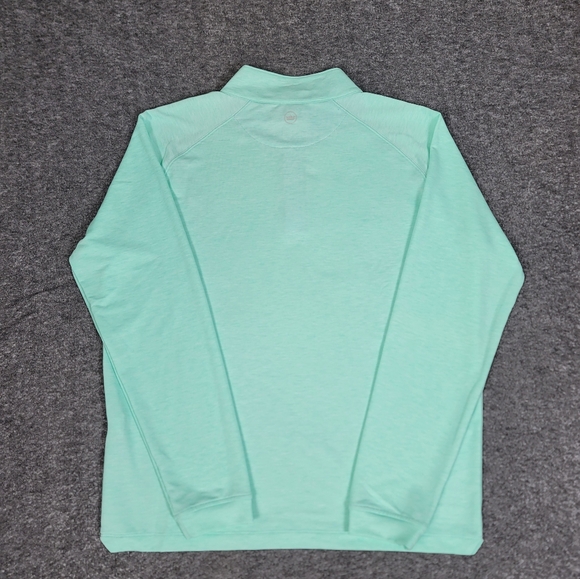 Peter Millar Men’s 1/4 Zip Pullover L Yucca Green Stretch Golf Tencel Blend - Picture 2 of 12